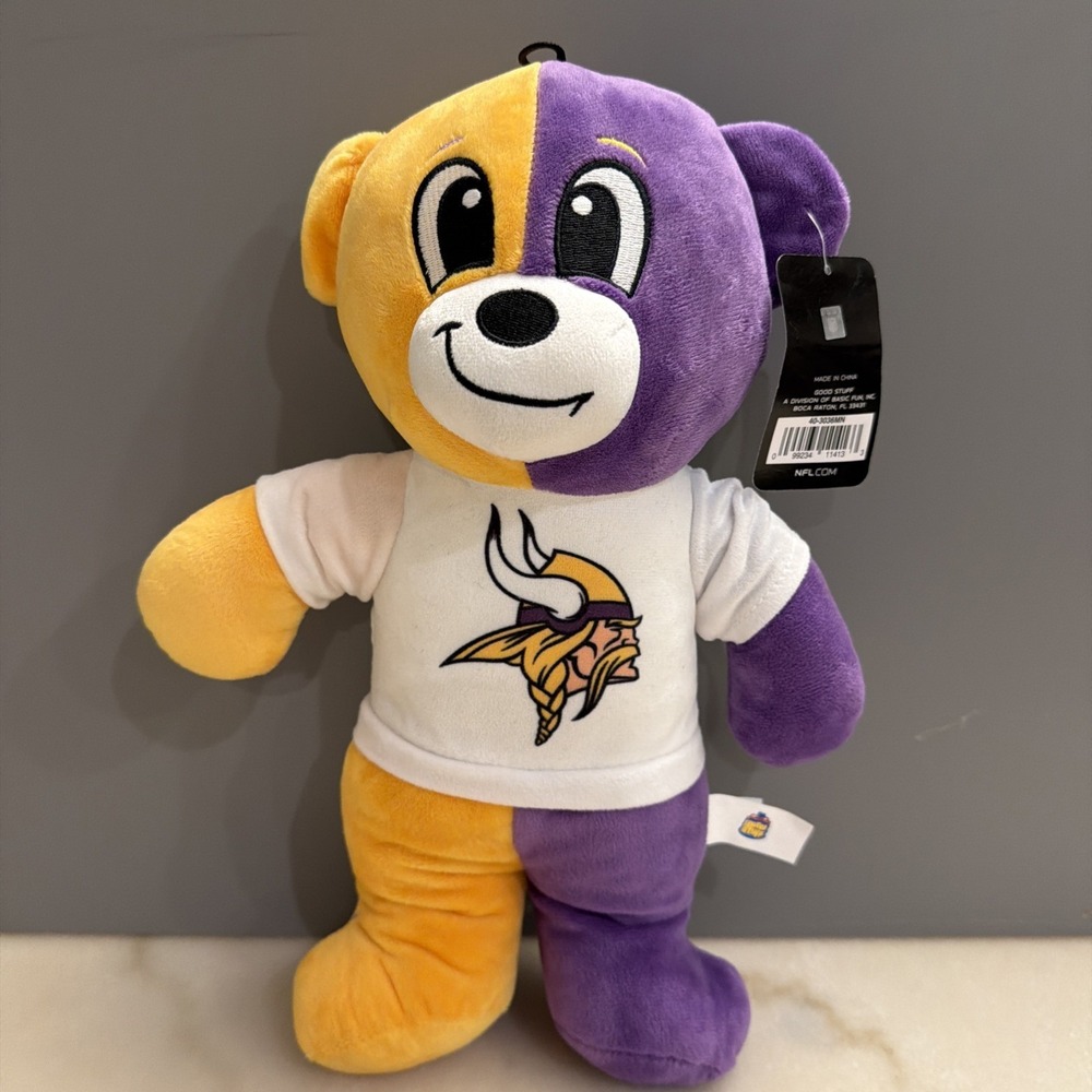 New with Tags- NFL Minnesota MN Vikings Teddy Bear Plush Football 14 inches